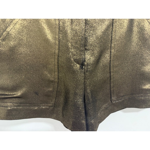BCBGMAXAZRIA XXS‎ High Waist Metallic Gold Shorts Dressy Party - Picture 5 of 10